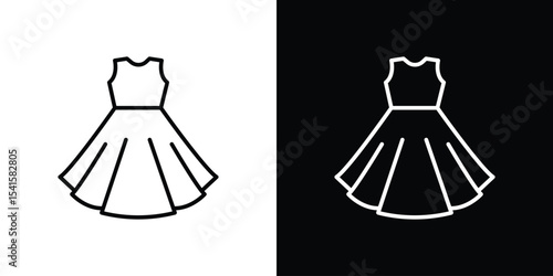Dress icon design. simple stroke line vector icon set