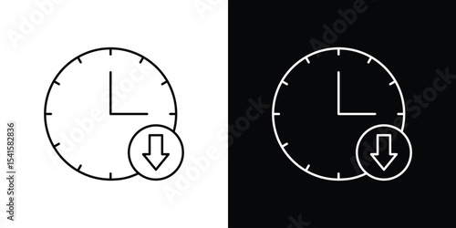 Down time icon design. simple stroke line vector icon set