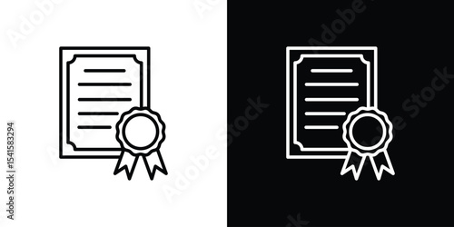 Diploma icon design. simple stroke line vector icon set