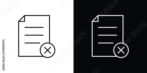Delete Document icon design. simple stroke line vector icon set