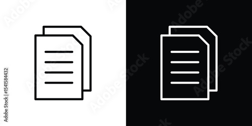 Copy icon design. simple stroke line vector icon set