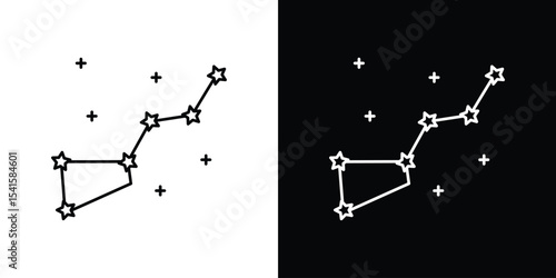 Constellation icon design. simple stroke line vector icon set