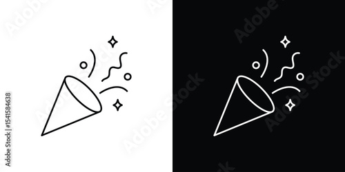 Confetti icon design. simple stroke line vector icon set