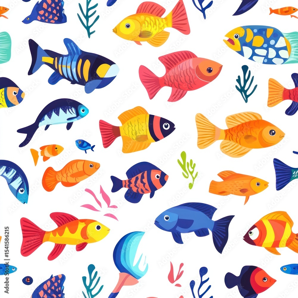 Fototapeta premium Fish pattern. Fish pattern texture with copy space. Close-up fish scale pattern. Aquatic animal design. Fish scales. Realistic fish pattern. Fish design background. Detailed fish pattern close-up. Mar