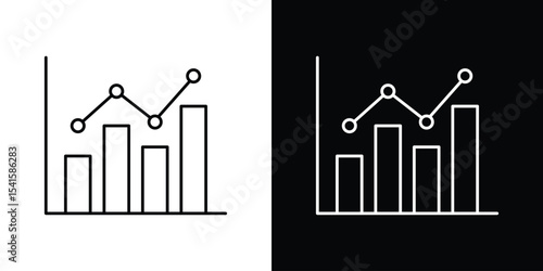 Chart histogram icon design. simple stroke line vector icon set