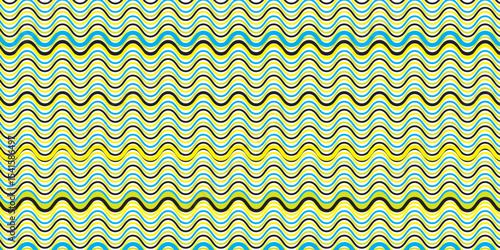 Seamless pattern of colorful waves. Used wavy lines in different colors. Arranged with a certain rhythm