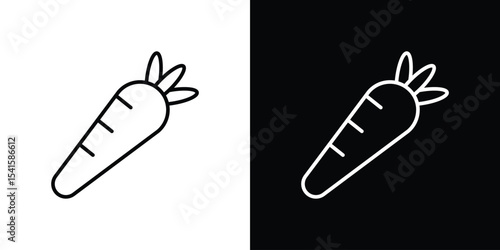 Carrot icon design. simple stroke line vector icon set