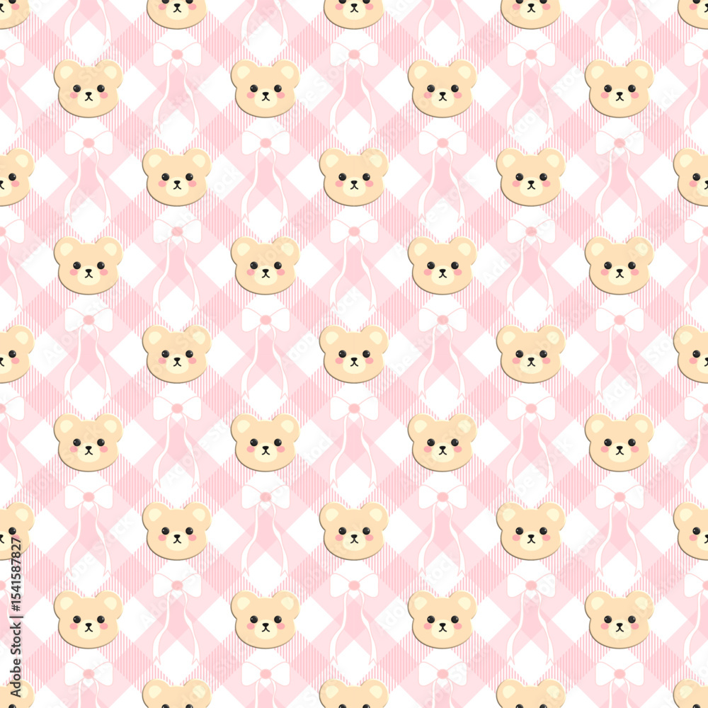 seamless pattern with teddy bears and bow seamless pattern with teddy bears and bow