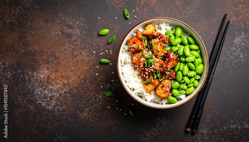 Delicious Teriyaki Chicken & Edamame Rice Bowl