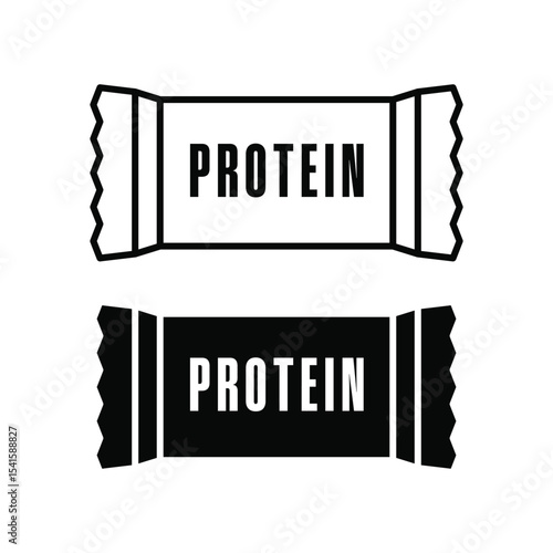 bar protein icon vector design concept silhouette and outline style