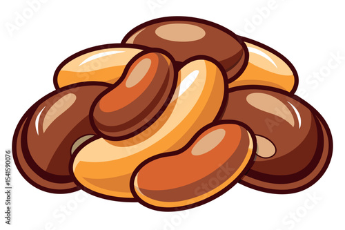 Assorted beans in a colorful arrangement ready for cooking or snacking
