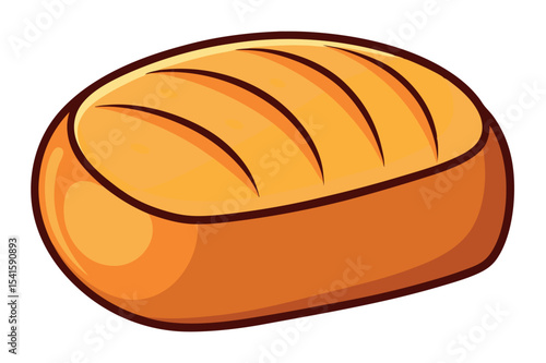 Freshly baked loaf of bread displayed on a simple background