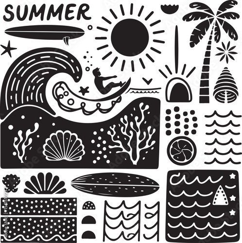 seamless pattern with flowers and leaves