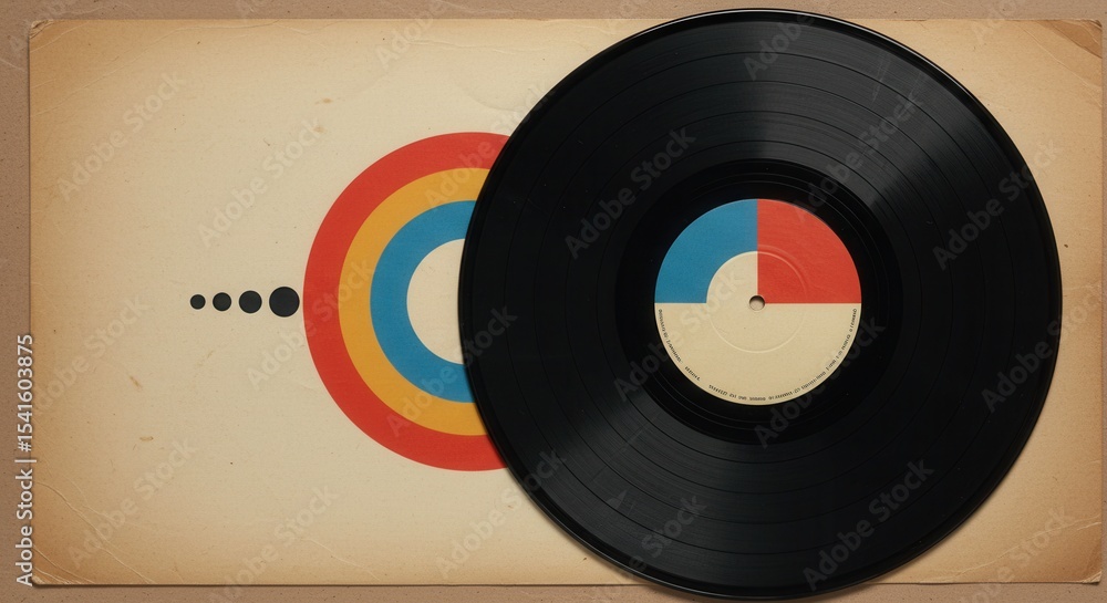 Obraz premium Retro Vinyl Circles of Sound Color