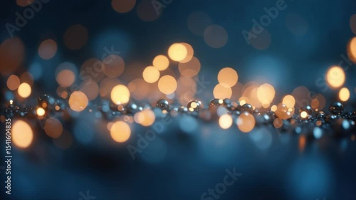 Sparkling silver balls bokeh background abstract lights