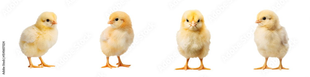 Obraz premium Group of adorable baby chicks standing together