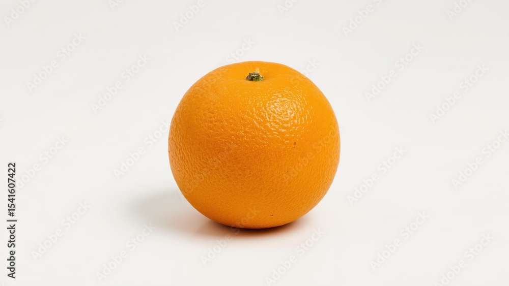 A fresh, vibrant orange placed on a clean white background, showcasing its textured skin and bright color. A fresh, vibrant orange placed on a clean white background, showcasing its textured skin and bright color.
