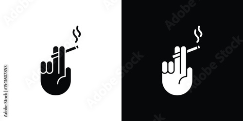 Hand holding cigarette icon Vector scalable graphics