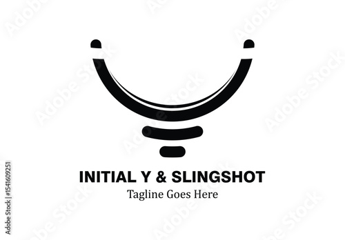 Initial letter Y logo with a slingshot shape