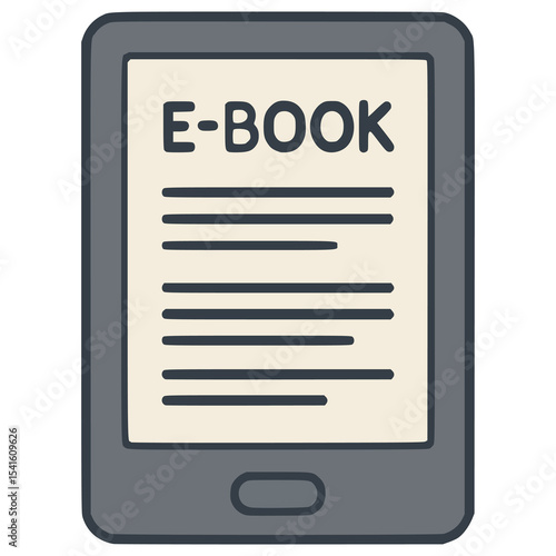 ebook reader tablet gadget flat color vector illustration template design