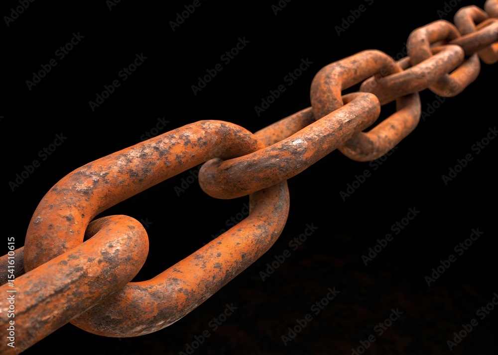 Rusty Iron Chain Links on Dark Background Photography Rusty Iron Chain Links on Dark Background Photography