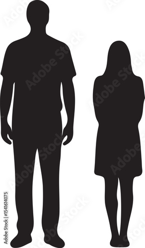 Silhouette of a man and woman standing together