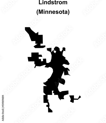 Lindstrom (Minnesota) blank outline map