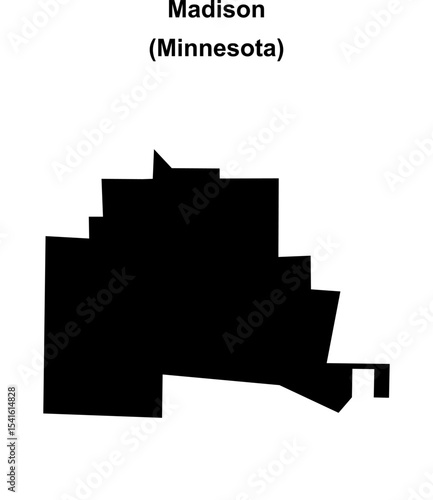 Madison (Minnesota) blank outline map