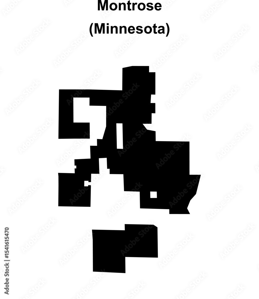 Fototapeta premium Montrose (Minnesota) blank outline map