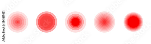 Radar circular wave expansion icon isolated PNG. Geometric pulse beat pattern with ripple effect. Symbols for medical design.