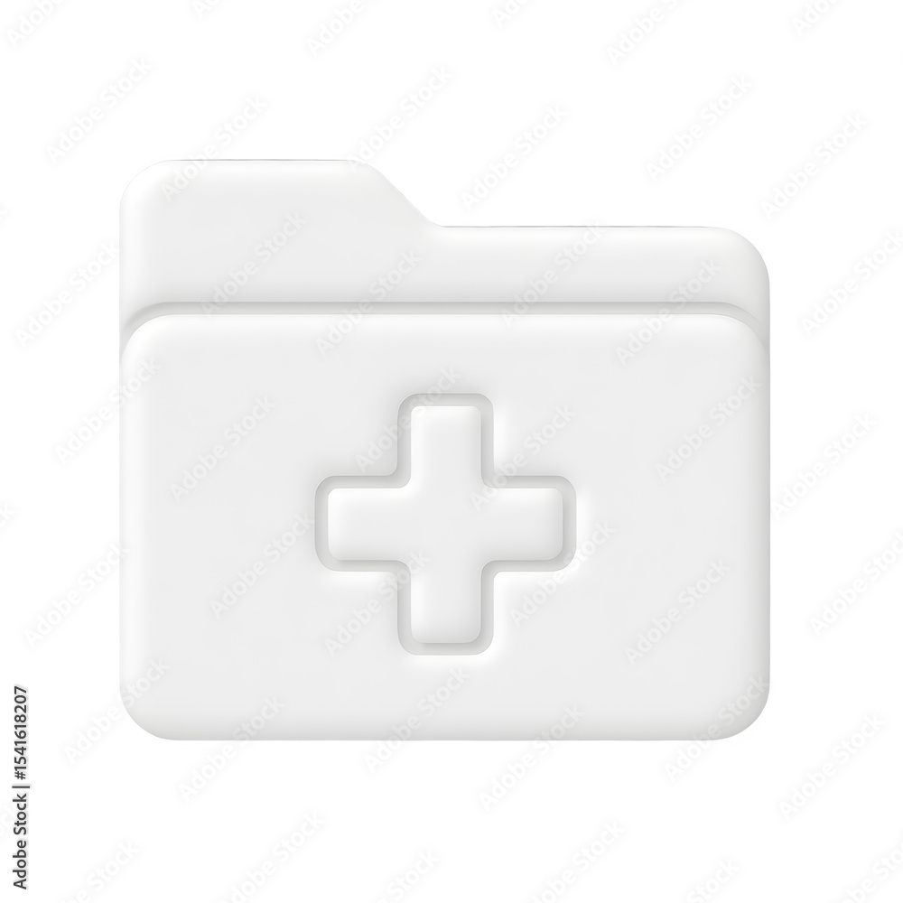 Obraz premium White medical record folder icon with transparent background