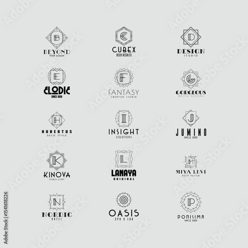 Collection of Stylish Geometric Logos for Various Business Types and Industries