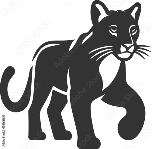 Wild animal cougar vector illustration silhouette