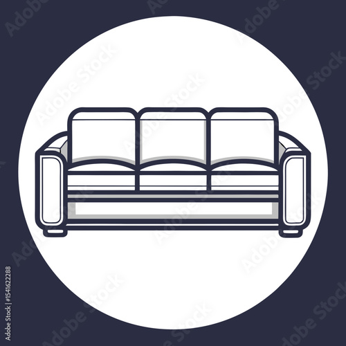 Sofa icon in minimal style