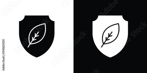 Shield with leafs icon Vector scalable graphics