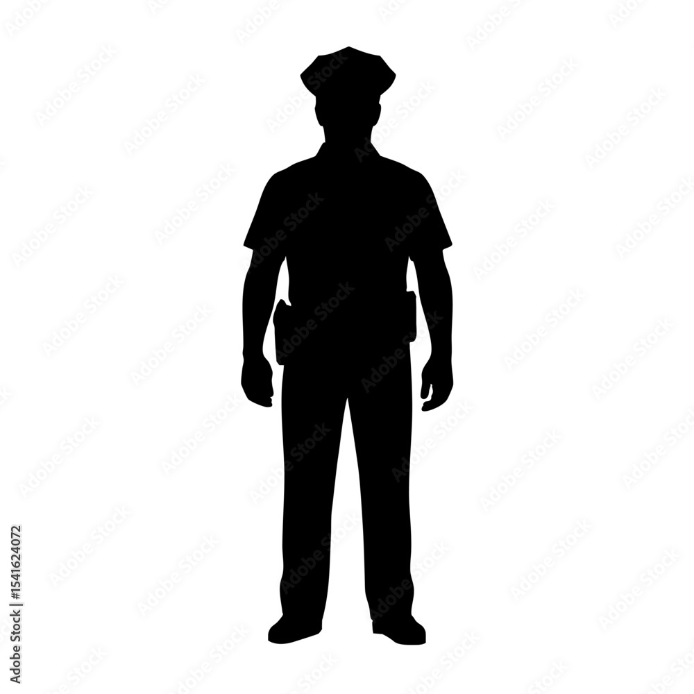 Policeman silhouette. Police vector silhouette Policeman silhouette. Police vector silhouette