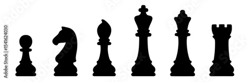 Chess vector. Chess figures icon