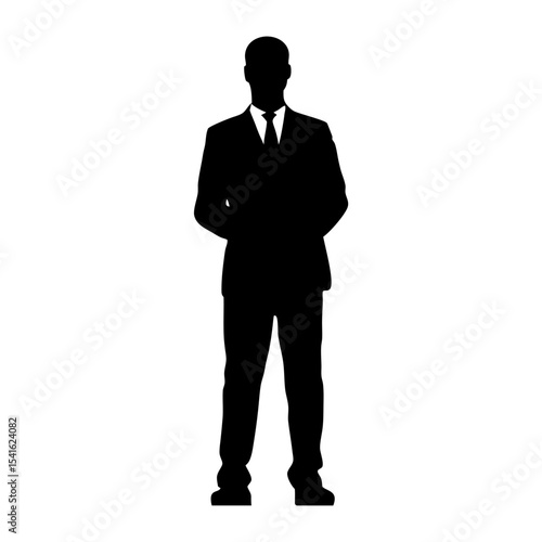 Man in suite vector. Businessman silhouette vector.