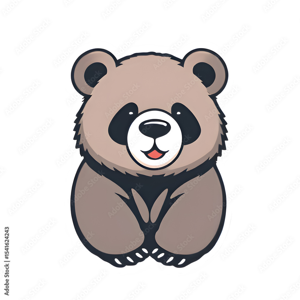Fototapeta premium Aesthetic Korean Bear Sticker PNG