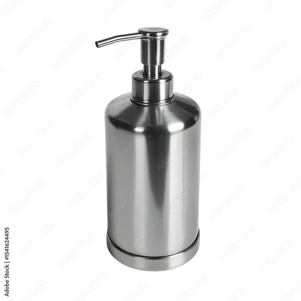 Obraz premium Polished stainless steel pump dispenser.