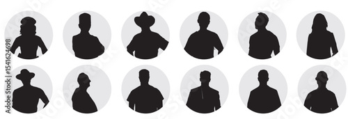user profile of different occupational people silhouette