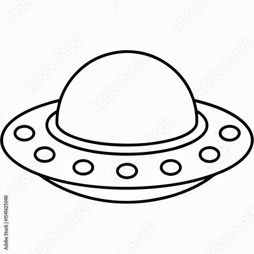 UFO icon in outlined style