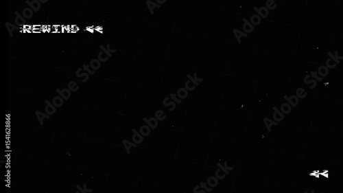 VHS tape rewind  with Distorted Signal Glitch. Retro vintage background for modern videos
