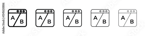 A B test icon logo in stroke lines collection