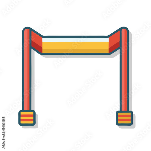 Flat Icon Illustration of a Generic Start or Finish Line Structure