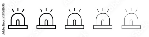 Ambulance siren icon logo in stroke lines collection