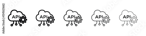 API icon logo in stroke lines collection