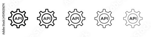 API icon logo in stroke lines collection