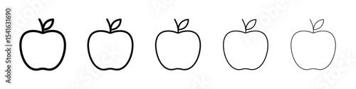 Apple icon logo in stroke lines collection