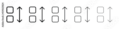 Apps sort icon logo in stroke lines collection